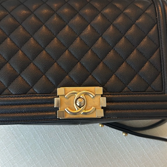 SOLD Chanel Caviar Boy Bag w/ Gold Hardware Flap Handbag - Picture 8 of 16